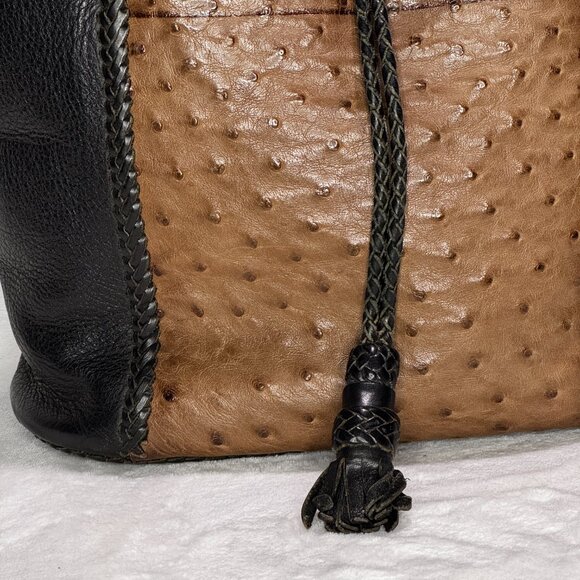 Artisan El Cuero del Toro Tote, Braided, Ostrich Texture Panel - Picture 3 of 13